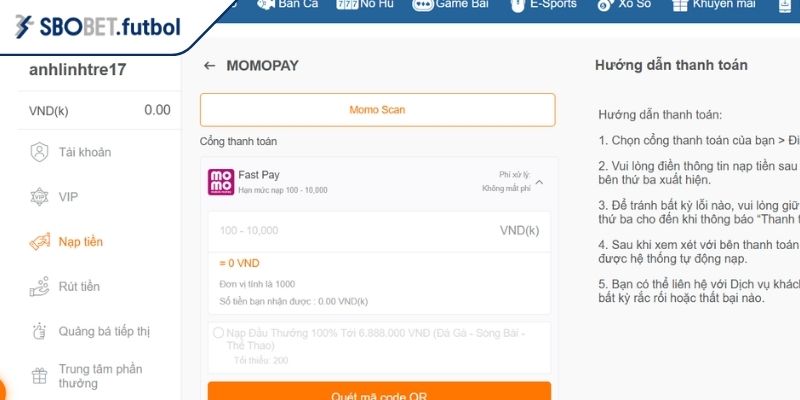 Những lưu ý quan trọng khi thực hiện nạp rút tiền SBOBET
