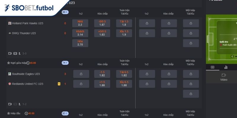 Hướng dẫn đọc và ví dụ kèo chấp 1/2 tại SBOBET